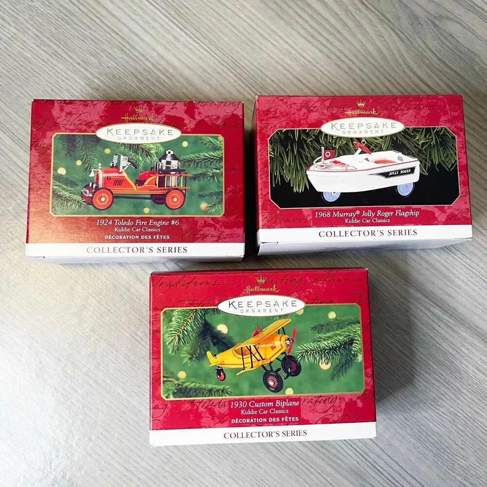 Hallmark Kiddie Car Classics Ornament Lot of 3 1999 2000 2001 Collector Series